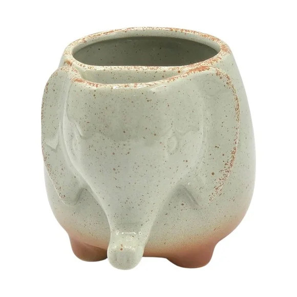Elephant Ceramic Coffee Mug With Tea Bag Holder or Decorative Succulent Planter - Picture 2 of 8